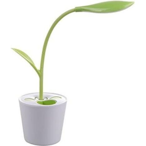 Lampe de chevet LED USB, 3 Modes d’éclairage, lampe de bureau, lampe de table, idéal pour la lecture, en forme originale de plante, verte et apaisante, multifonction, réduction de la fatigue oculaire (1/5)