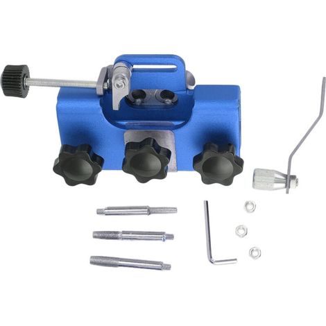 Affteur de trononneuse Portable léger manivelle gabarit d'afftage de chane pour scies électriques bleu