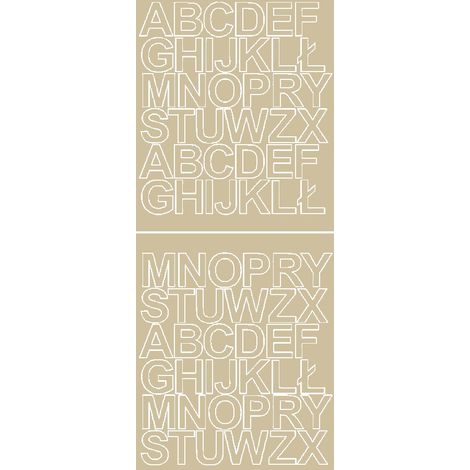 Lettere adesive autoadesive, 3,5 cm, beige lucide