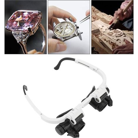 Loupes frontales (8X, 15X, 23X) pour la réparation et l'évaluation de montres loupes LED. (1/5)