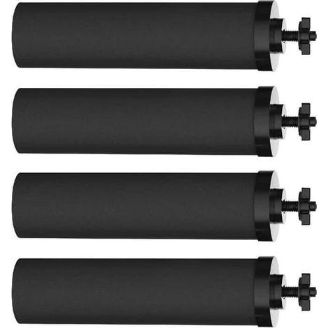 Lot de 4 filtres à eau noirs pour système de purification d'eau, de rechange pour systèmes de filtration d'eau domestiques (1/5)