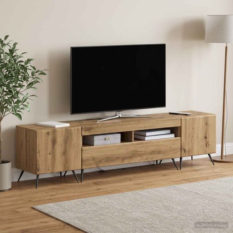 vidaXL Mueble de TV LED BREDA 3 uds. Roble artisan (1/5)
