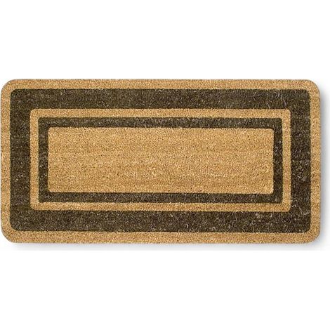 Zerbino tappeto super marrone in cocco con fondo in PVC spessore 17 mm - 50x90 cm
