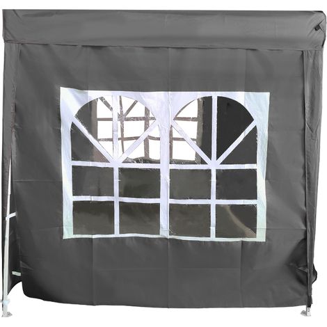 2x2M Pop Up Gazebo Side Panel Wall Only,1 Piece Anthracite with Window