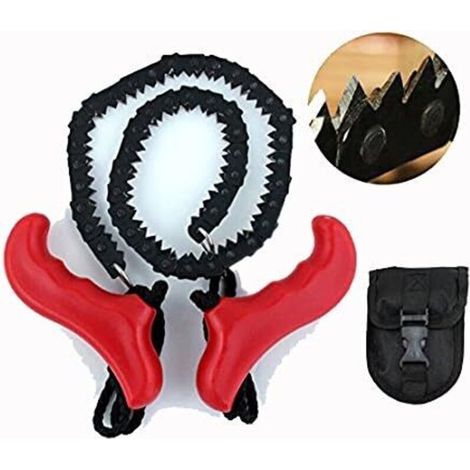 Scie à chaîne de Poche Main Tronçonneuse avec poignées en Acier Lame pour la Survie Gear (1/3)