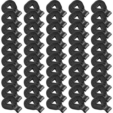 Lot de 50 œillets de fixation pour tente de clôture, camping, extérieur triangulaire, stores de jardin, auvents durables, pinces de fixation (1/5)