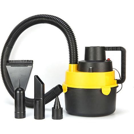 Aspirateur Humide Sec 12 V - 60 W - 3,5 kPa - Pour Voiture Camping Car Bateau - 20 x 14 x 14 cm - Jaune - 1 Pièce (1/5)