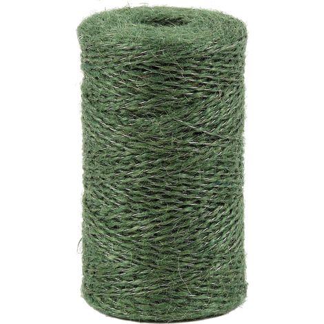 La Cordeline CJN23V Spago Vite in Iuta Naturale (Verde) Ø 1,4 mm- Rinforzato con Filo d'Acciaio - Lunghezza 190 m (1/3)