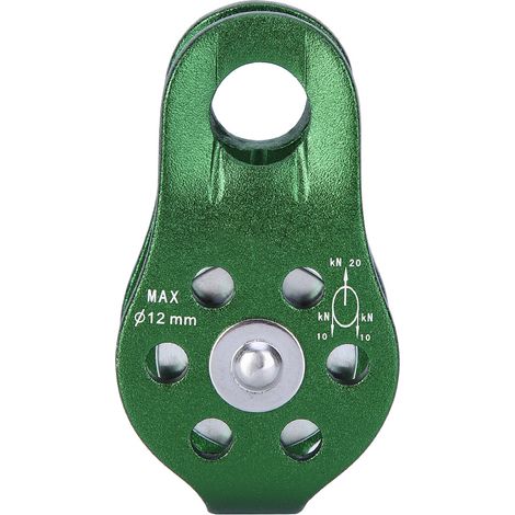 Poulie de levage robuste en alliage d'aluminium pour équipement d'escalade et de sécurité (Verte) (1/5)