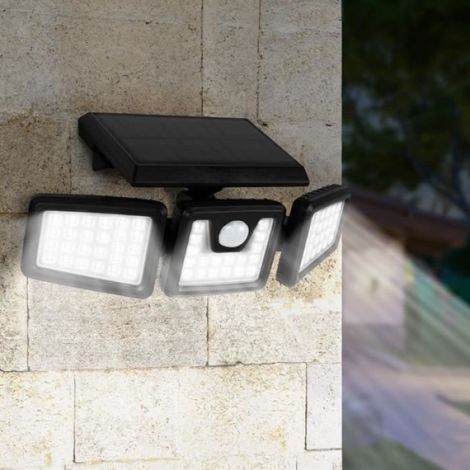 Projecteur solaire 3 têtes - - Blanc - Energie solaire - Détecteur de mouvement - LED - Contemporain (1/4)