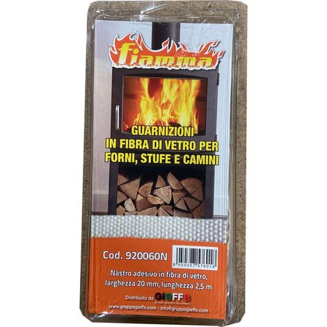 FIAMMA - Guarnizione in fibra di vetro forni stufe e camini 2.5 m x 20 mm (1/3)