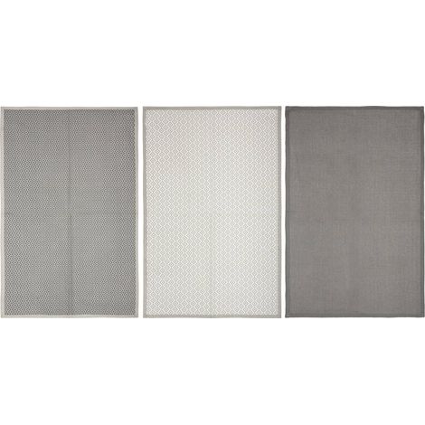 3er-Set bedruckte Geschirrtücher - Baumwolle - dunkelgrau - 45x70 cm - 45x70 cm (1/5)