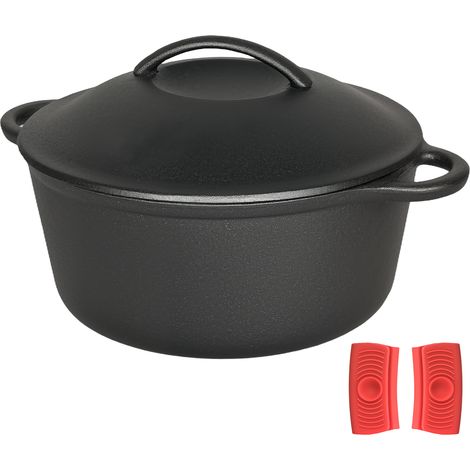 Toque 6.6L Cast Iron Dutch Oven Heavy Duty Casserole Dish Pot Stockpot With Lid (1/5)