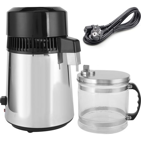 Équipement de Distillation de distillateur d'eau Pure de comptoir d'acier inoxydable de 4L pour le bureau à domicile EU 220V