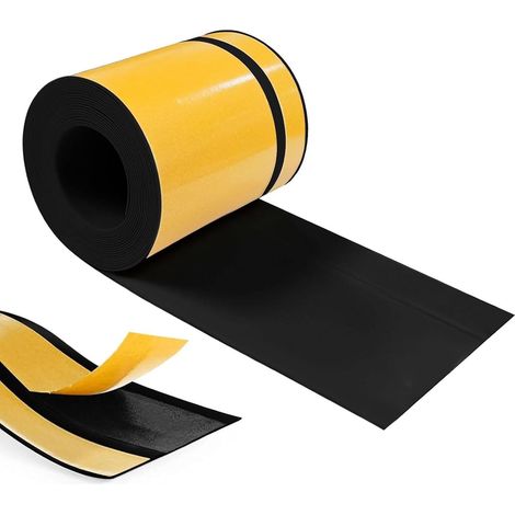 Plinthe Souple PVC Autoadhésive 70 mm x 20 mm x 6 m, Imperméable Anti-Moisissures Résistante à l'Huile, pour Cuisine Salle de Bain Chambre Garage (Noir) (1/5)