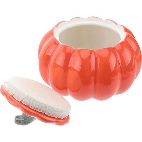 Bol en céramique en forme de citrouille, plat à four avec couvercle, bol pour cuisson à la vapeur-9.00X9.00X7.00CM