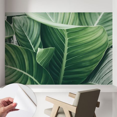 Carta da parati autoadesiva - Fotomurale adesivo - design elegante - stile moderno - Tranquillità verde 104x70 cm (1/5)