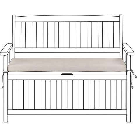 Bench Seat Pad Cushion Beige Olefin Fabric Solid Colour String Ties UV Resistant Water-Repellent Set Pad SOVANA (1/5)