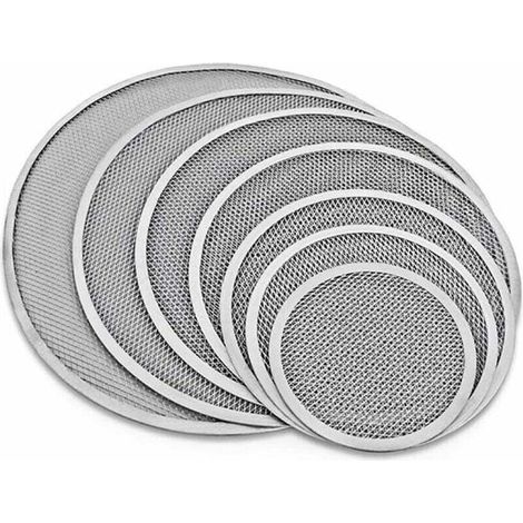 10-Zoll-Pizzaofen-Backblech aus antihaftbeschichtetem Aluminiumgitter mit Löchern und nahtlosem Rand