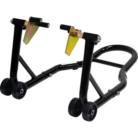 Support moto avant et arrière réglable en acier robuste, compatible avec la plupart des motos, pour entretien, levage et stockage sécurisé en atelier, noir – CHICFURN (1/5)