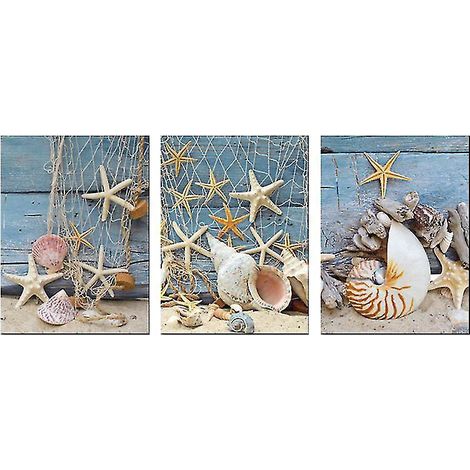 3 tableaux muraux sans cadre