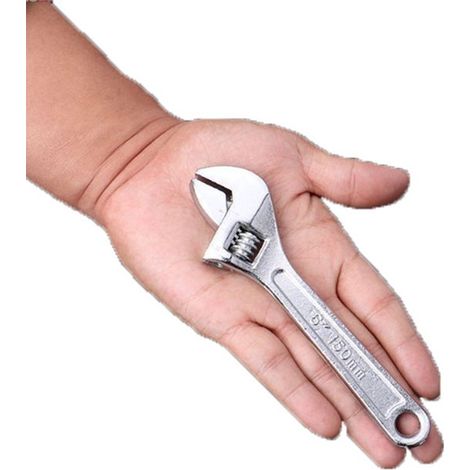Chiave inglese - chiave a forchetta - chiave regolabile - 1 pezzo - Chiave multifunzione - Utensili manuali Chiave regolabile - Argento - 15 cm - Apertura massima: 1,5 cm (1/4)