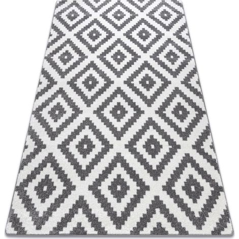 Teppich SKETCH - F998 creme/grau - Quadrate white 80x150 cm