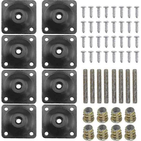 Lot de 8 plaques de fixation pour pieds de meubles, canapés et fauteuils (1/3)