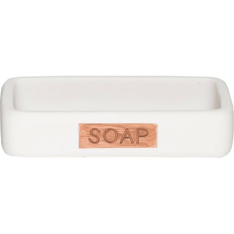 Porte-savon, Polyrésine, Blanc, 8,6x2,5x12,2 cm (1/3)