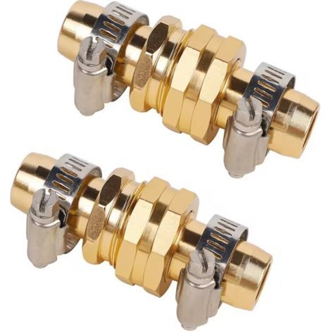 2-Piece Garden Hose Repair Kit, Hose Fitting Repair Tool Kit with Stainless Steel Clamps, Suitable for 3/4"-5/8" Water Pipe Repair Fittings (1/5)