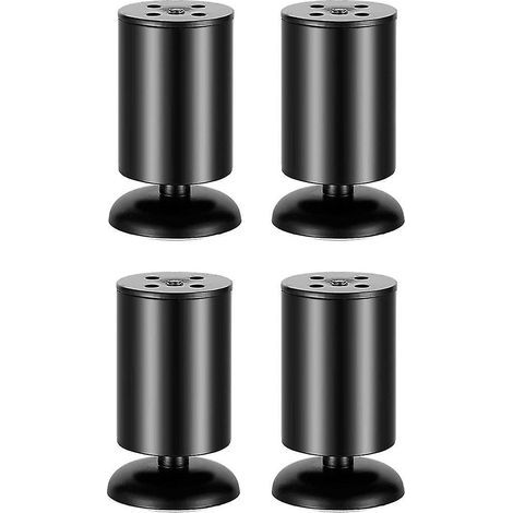 4 gambe per mobili in acciaio inox nere da 80 mm, ideali per ufficio, divano e tavolino. (1/5)