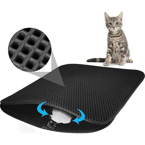tapis De Litire Pour Chat Tapis Pour Animaux De Compagnie, Magic Sticker Nid D'abeille Pussy Foot Pad, 45 60cm Antidrapant Et Impermable Tapis D (1/5)