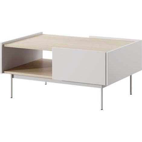 Tavolino, corpo e frontale: Cashmere, TOP: Rovere Linea, 97 x 45 x 65 cm (1/5)