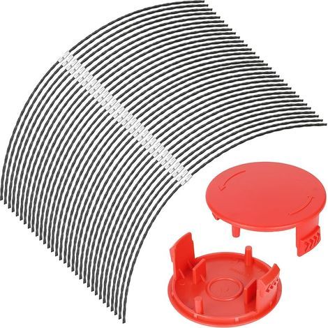 Lot de 32 fils de débroussailleuse F016800431 pour débroussailleuse Bosch Home and Garden AFS 23-37, fil extra fort avec 2 pièces F016F04841, longueur : 37 cm, diamètre : 3,5 mm (1/5)