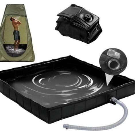 Cabine de douche portable et pliable pour le camping et les animaux de compagnie - Réservoir d'eau avec tuyau et système de drainage (tente non incluse, réservoir d'eau uniquement) (1/5)