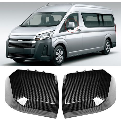 Carbon-Außenspiegel Hiace 2019 – Seitenspiegelabdeckung, Paar (2 Stück), Carbonfaser-Optik, Autozubehör. (1/5)