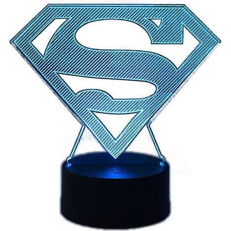 Veilleuse anime, lampe de lecture Superman, lampe LED 3D colorée, lampe de table de chambre avec télécommande USB, lampe d'apprentissage, décoration intérieure, pour enfants (1/5)