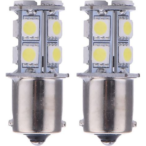 Juego de 2 intermitentes LED para coche 1156 5050 13SMD luz de freno de marcha atrás 12 V, adecuados para luces de marcha atrás o de freno trasero (1/5)