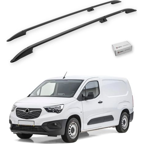 TURTLE kompatibel mit Opel Combo E 2019-2025 / Lange Version Dachreling Crown Schwarz (1/5)
