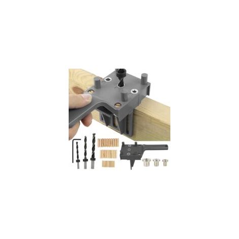 Houhence – 41-teilige Dübelbohrlehre – Bohrhilfe für Holzdübel – Parallelanschlag – Durchmesser 6/8/10 mm – Robustes ABS-Kunststoff – 41 Teile – Crezuo (1/4)