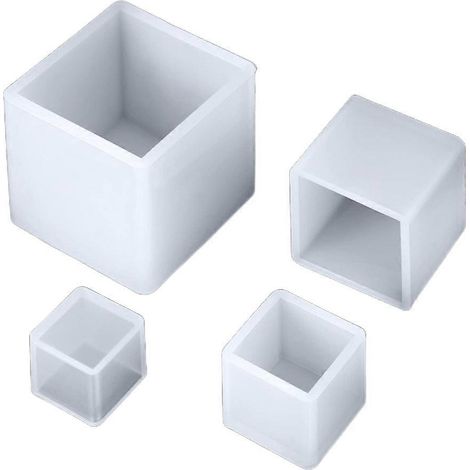 4er-Set DIY-Bastelkerzenformen, Würfel-Kristallschmuck-Anhänger-Gussformen aus UV-Epoxidharz