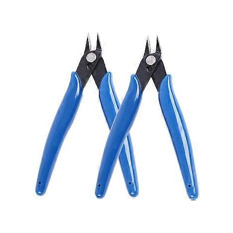 Lot de 2 pinces coupantes de précision pour câbles électriques en cuivre et plastique, ciseaux à dénuder, pince diagonale, outil pour la fabrication de bobines et la création de bijoux. (1/5)