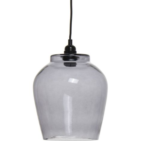 Lampe Suspension en Verre "Sombra" 29cm Gris (1/4)