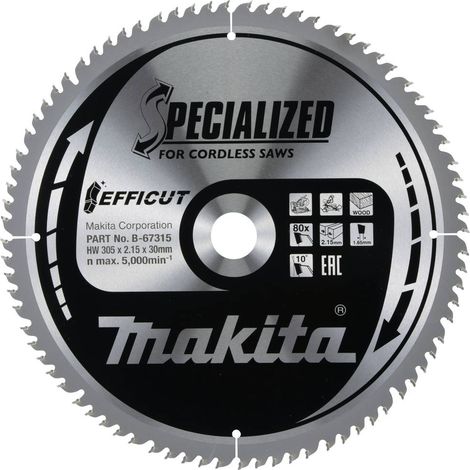 Makita B-67315 Lama circolare 305 x 30 x 2.15 mm Numero di denti: 80 1 pz.