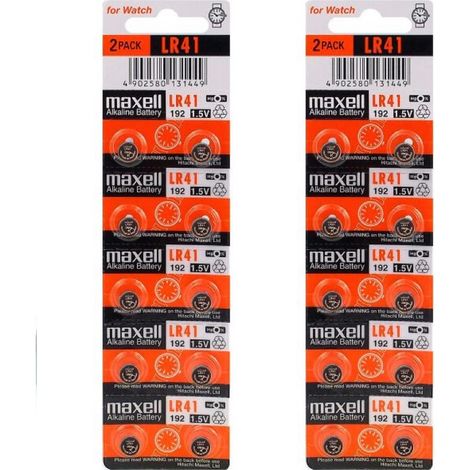 .20 piles Maxell LR41-AG3.