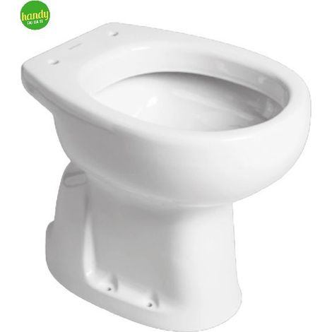 Vaso wc a terra per anziani con scarico a pavimento in ceramica bianca AMBRA WATER