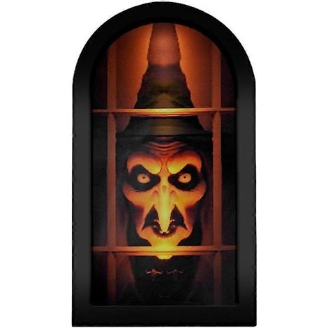 Miroir fantôme d'Halloween, miroir de sorcière fantôme à projection holographique, avec des yeux étranges et terrifiants, une décoration d'Halloween. (1/5)