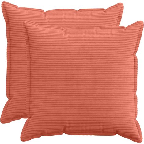 Funda de almohada 2 uds. HOUTEN Rojo Naranja 80 x 80 cm pana vidaXL