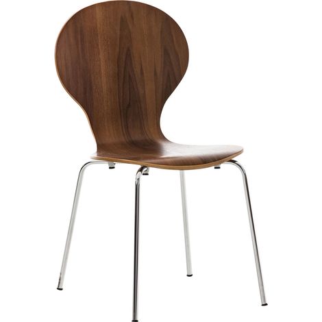 Chaise de salle à manger cuisine empilable design moderne bois marron (1/5)