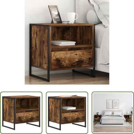 Industrieller Nachttisch - Nachttisch Raucharbe 50 x 39,5 x 50 cm Holzwerkstoff (1/5)